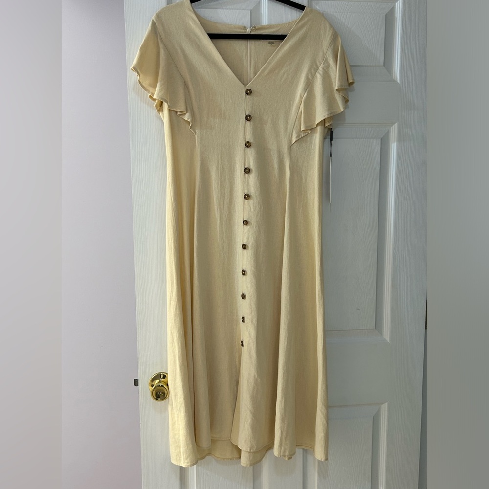 NWT Calvin Klein cream color maxi dress; XL